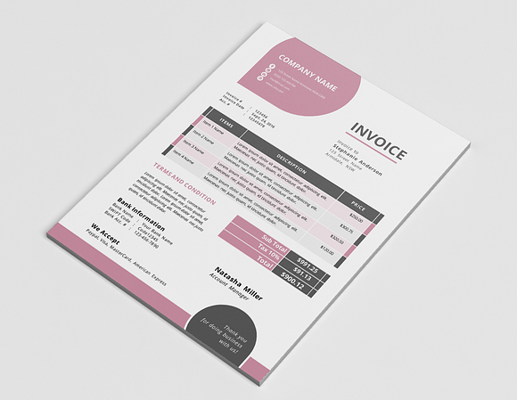 Unique corporate Word invoice in Stationery Templates - product preview 5