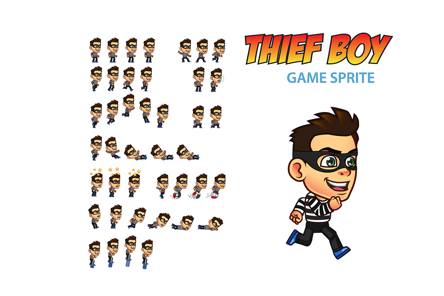 Thief Boy Game Sprite in Illustrations - product preview 8