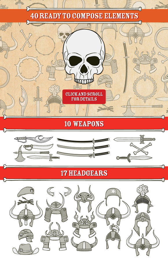 Customizable Skull Illustration in Illustrations - product preview 2
