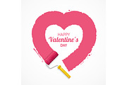 Pink Valentine Heart. Vector