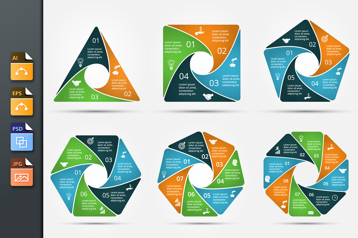 Infographics template set v.18 in Presentation Templates - product preview 8