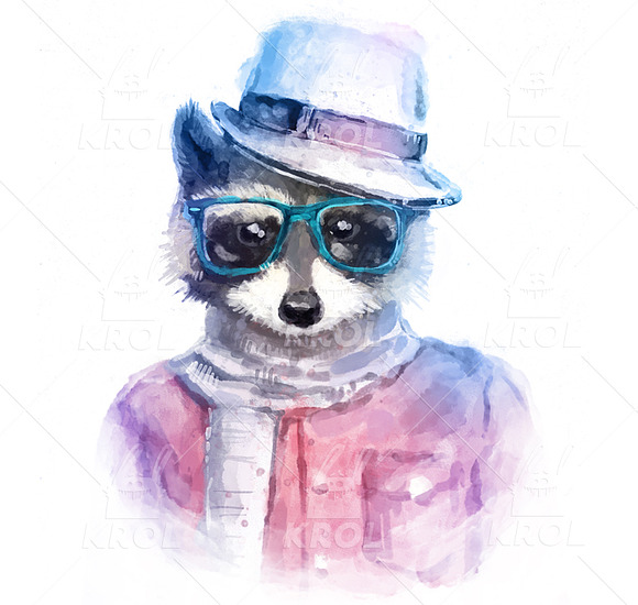 Big Bundle of 14 Hipster Animals in Illustrations - product preview 1