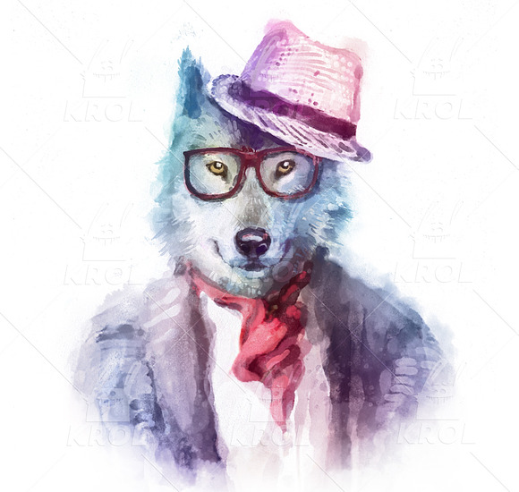 Big Bundle of 14 Hipster Animals in Illustrations - product preview 3