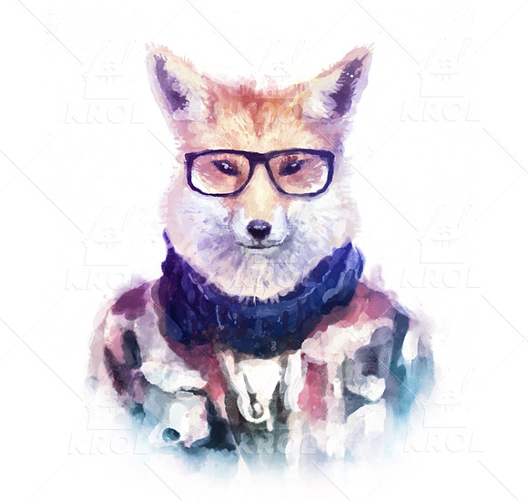 Big Bundle of 14 Hipster Animals in Illustrations - product preview 7