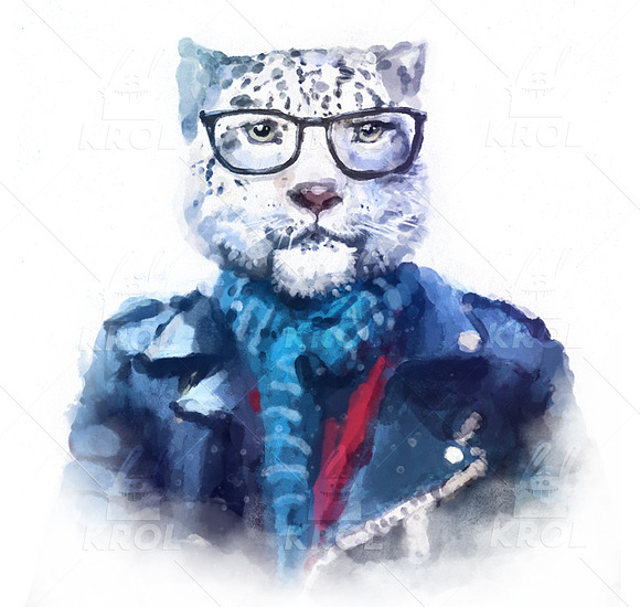 Big Bundle of 14 Hipster Animals in Illustrations - product preview 8