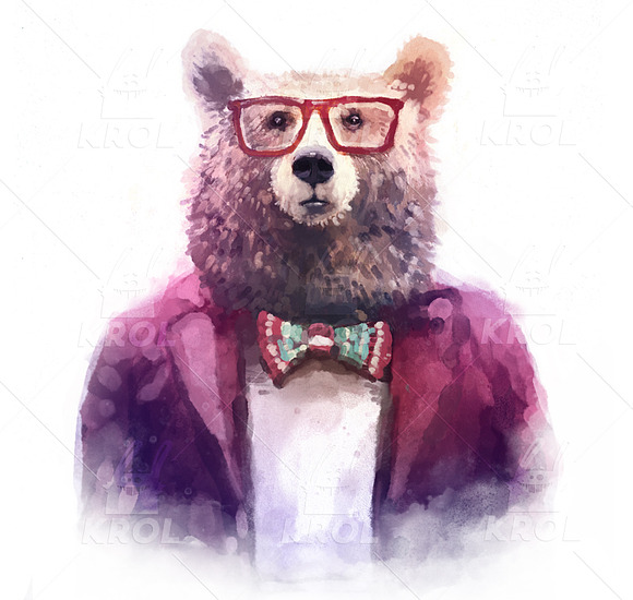 Big Bundle of 14 Hipster Animals in Illustrations - product preview 9