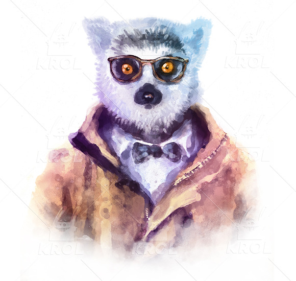 Big Bundle of 14 Hipster Animals in Illustrations - product preview 10