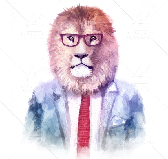 Big Bundle of 14 Hipster Animals in Illustrations - product preview 12
