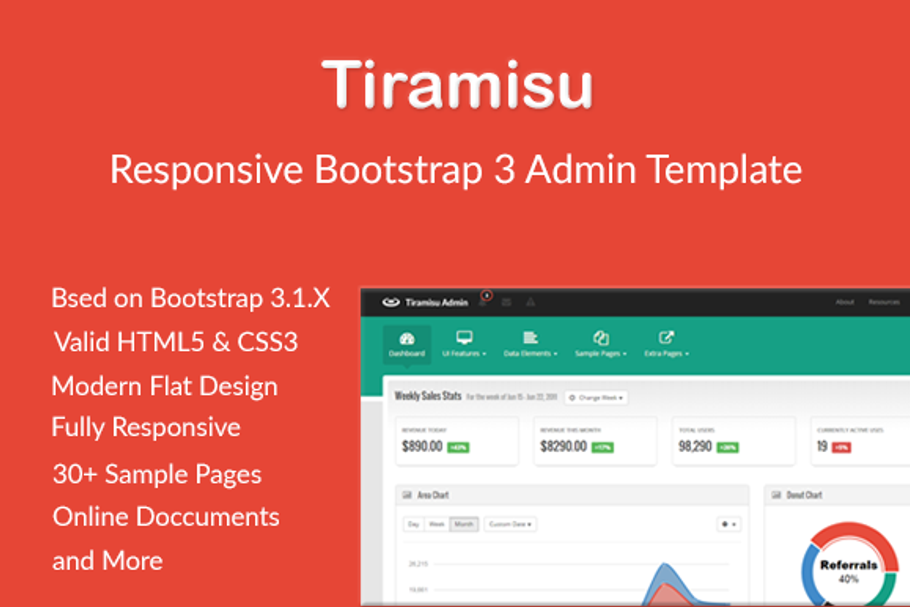 Tiramisu - Responsive Admin Template