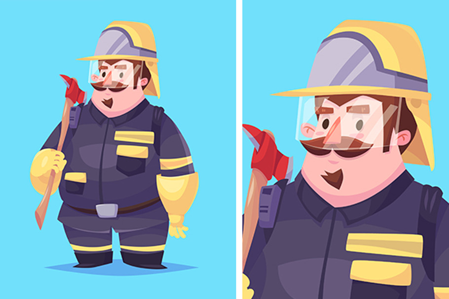 Vecto  illustration of fireman in Illustrations - product preview 8