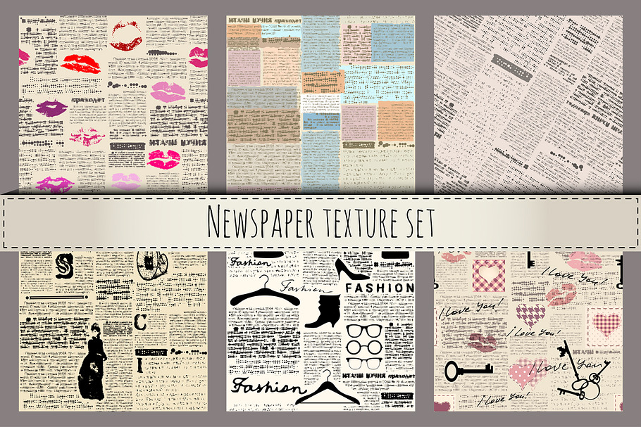 Newspapers texture set. in Patterns - product preview 8