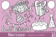 BIRTHDAY - Digital Stamps / Brushes