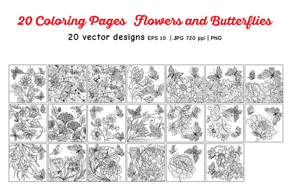 Flowers and Butterflies in Illustrations - product preview 1