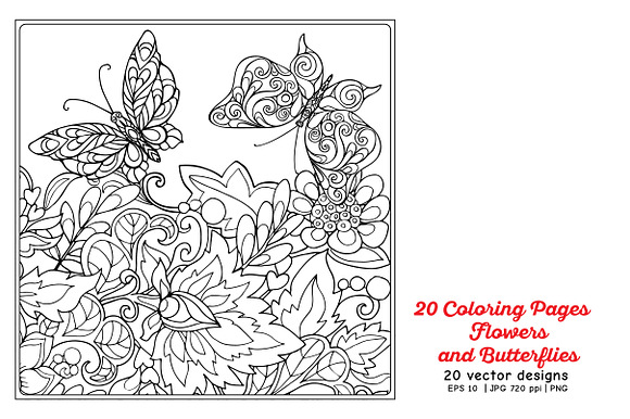 Flowers and Butterflies in Illustrations - product preview 2