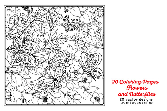 Flowers and Butterflies in Illustrations - product preview 4