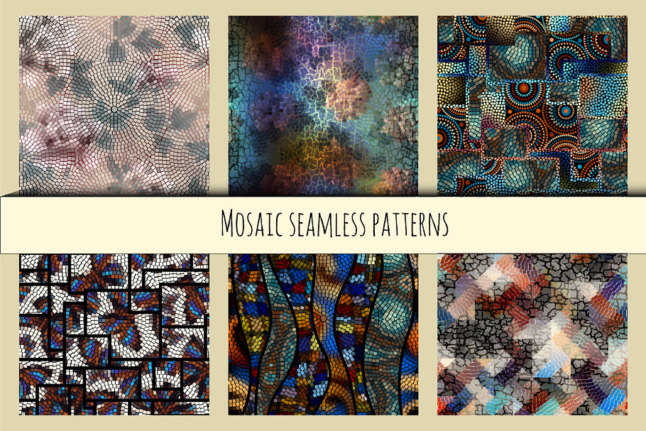 Seamless mosaic set. in Patterns - product preview 8