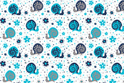 Seamless pattern "Blue snails"