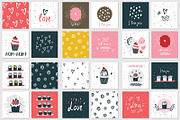 28 Valentines Day banner pattern set