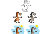 Horses Cartoon Characters Collection