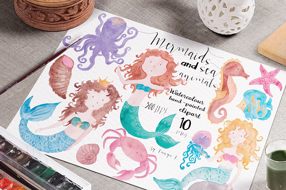 Watercolor Nautical Collection in Illustrations - product preview 1