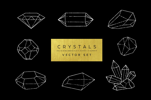 Crystals Vector Illustration Set in Illustrations - product preview 2