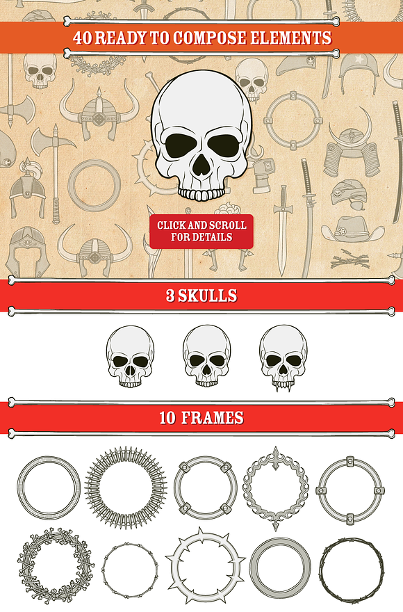 Customizable Skull Illustration in Illustrations - product preview 3