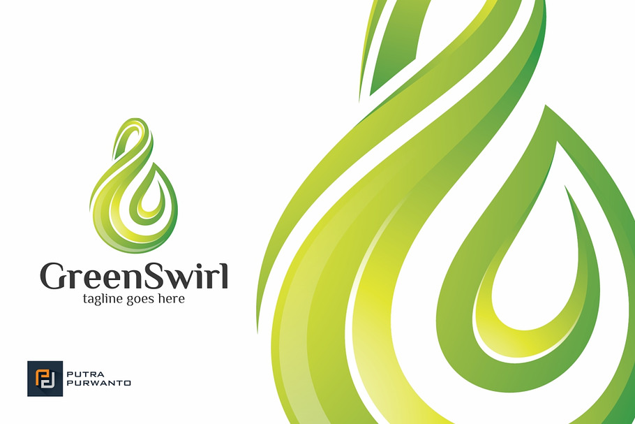 Green Swirl / Leaf - Logo Template in Logo Templates - product preview 8