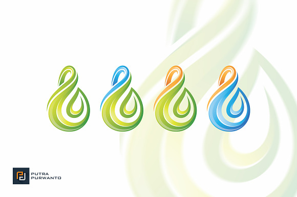 Green Swirl / Leaf - Logo Template in Logo Templates - product preview 3