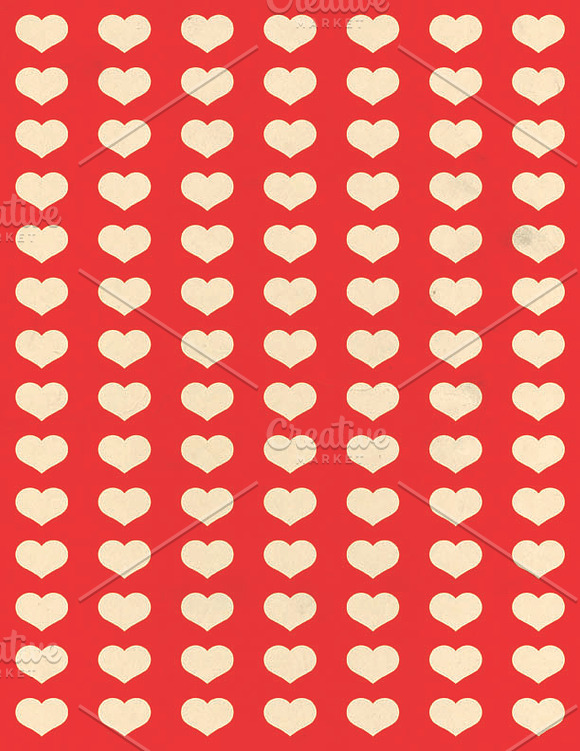 Red Background Vintage Patterns LOVE in Patterns - product preview 1