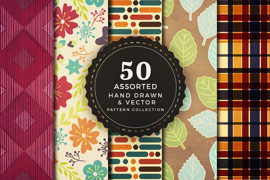 50 seamless hand drawn patterns in Patterns - product preview 8