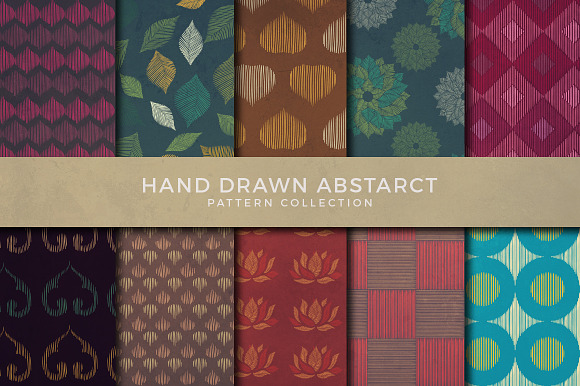 50 seamless hand drawn patterns in Patterns - product preview 1