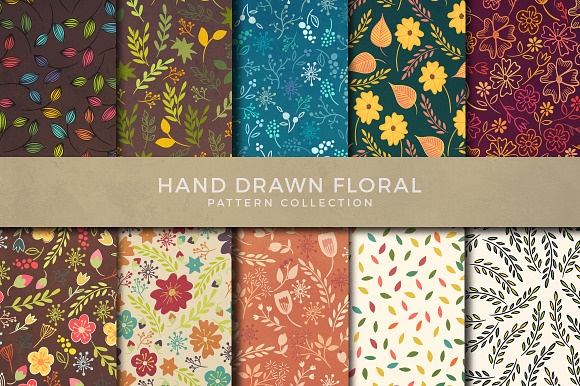 50 seamless hand drawn patterns in Patterns - product preview 2