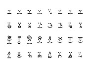 Set of typography smiley icons
