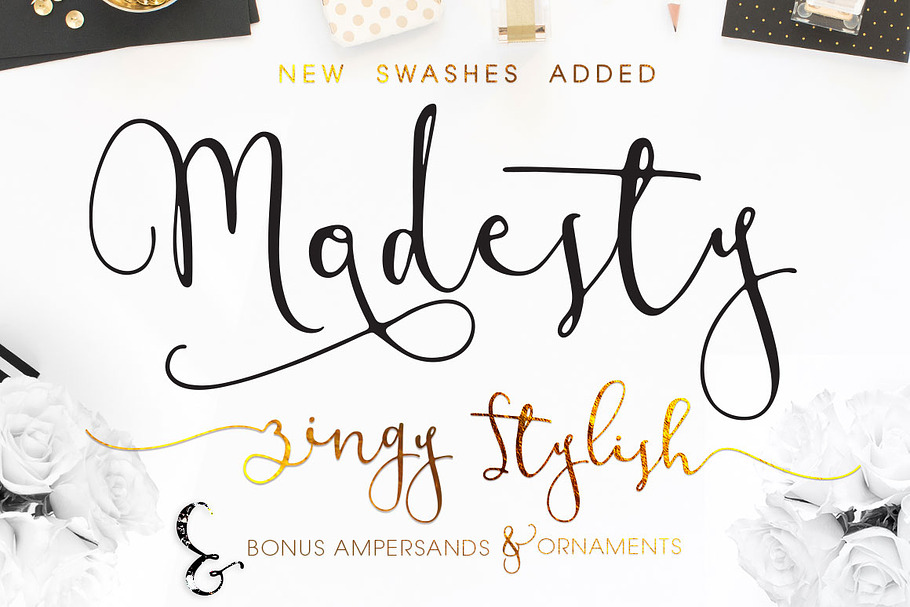 Modesty in Scrapbooking Fonts - product preview 8