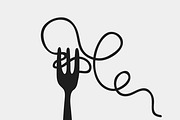 Spaghetti and fork icon