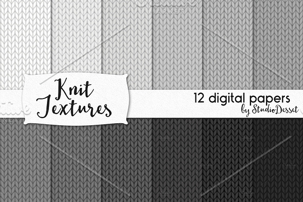 Knit Textures - 12 digital papers
