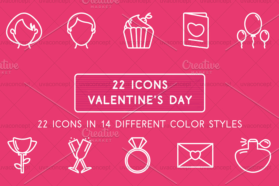 Happy Valentine's Day icons in Graphics - product preview 8