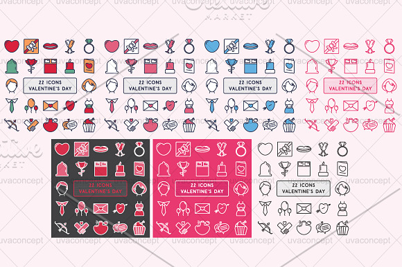 Happy Valentine's Day icons in Graphics - product preview 2