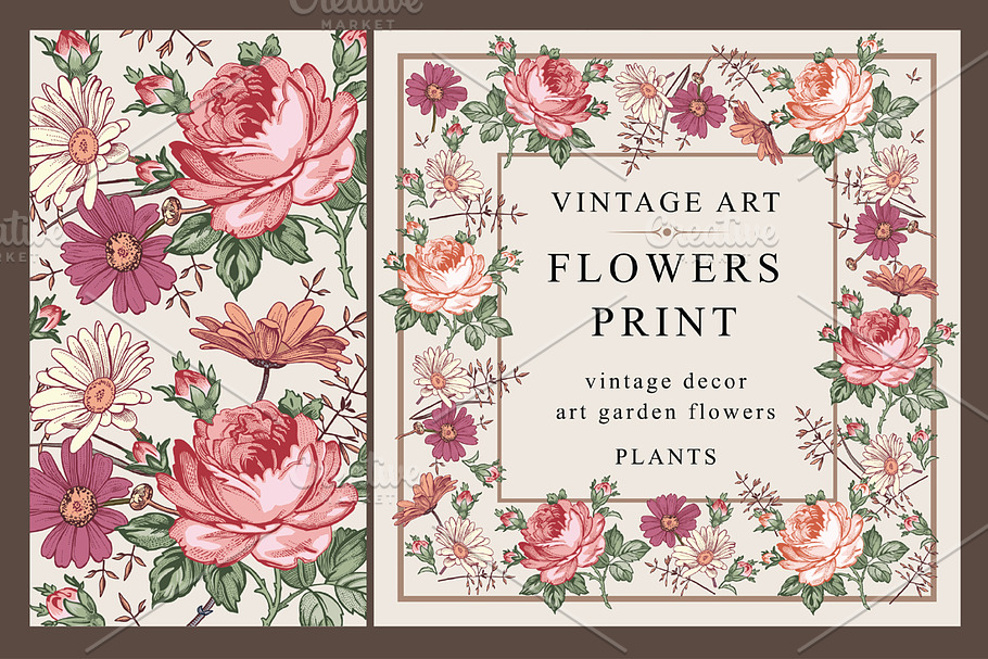Set. Roses. Flowers. Card, frame. in Illustrations - product preview 8