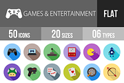 50 Games Flat Shadowed  Icons