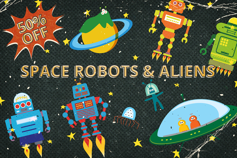 Space Aliens and Robots in Illustrations - product preview 8