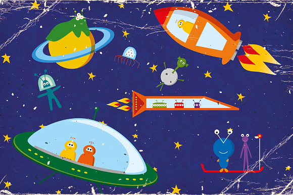 Space Aliens and Robots in Illustrations - product preview 1