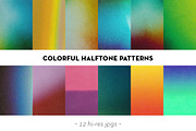 Colorful halftone textures set