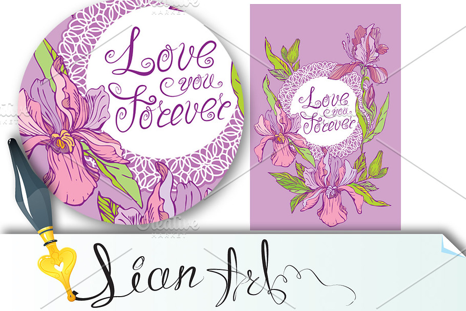 Valentines Day, Wedding card in Postcard Templates - product preview 8