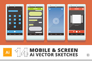 14 "Ai" Mobile & Screen Sketches