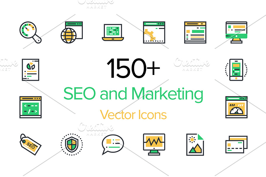 150+ SEO and Marketing Icons