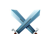 Crossed swords, cartoon icon