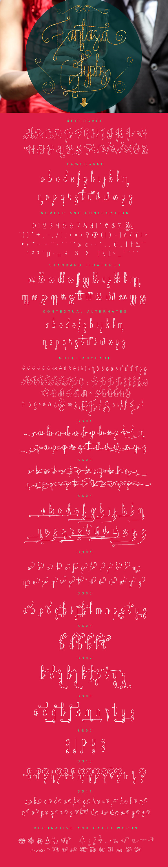 Fantasia Monoline Calligraphy +Bonus in Script Fonts - product preview 2