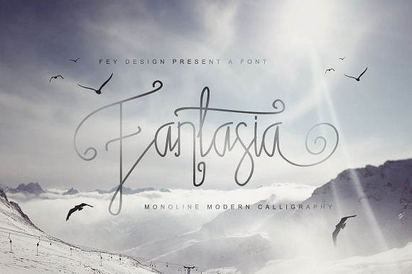 Fantasia Monoline Calligraphy +Bonus in Script Fonts - product preview 7