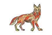 Coyote Side Isolated Drawing
